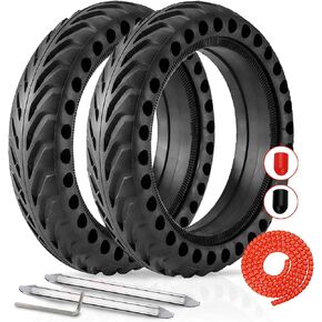 إطارات صلبة متقدمة مقاس 8.5 بوصة للدراجات البخارية الكهربائية Gotrax GXL & XR/Xiaomi M365 & PRO تصميم قرص العسل، متين، غير قابل للانزلاق - معدات حماية إضافية، غطاء مسند وأدوات التثبيت متضمنة in Kuwait