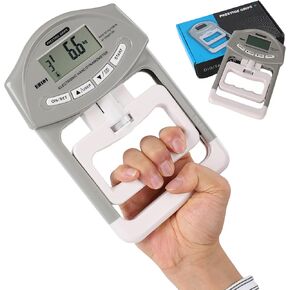 جهاز اختبار قوة قبضة Prestige - مقياس قوة اليد الإلكتروني مع أجهزة استشعار دقيقة ومقبض قابل للتعديل - يناسب معظم الأيدي - 90 كجم/198 رطلاً. قراءة الطاقة القصوى - للاستخدام المنزلي والرياضي وإعادة التأهيل والاستخدام السريري in Kuwait