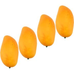HEVSTIL 4Pack Artificial Mango,Fake Green Mango Fake Fruit Artificial Fruits Lifelike Simulation for Decoration Fake Fruit Bowl,Still Life Paintings, Home Cabinet Party Decor Photography