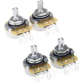 CTS 450 Series A/B500K Guitar Pots Short Split Shaft Fine 24-Splines Audio/Linear Taper Potentiometer for Electric Guitar/Bass, 10% Tolerance (2 Audio, 2 Linear)