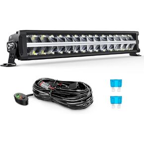 Nilight 19 Inch LED Light Bar DRL 150W 15500LM Anti-Glare Flood Spot Offroad LED Driving Light IP68 w/ 16AWG DT Connector Wiring Harness for Pickup Truck SUV ATV UTV Boat 4x4 Jeep, 5 Years Warranty