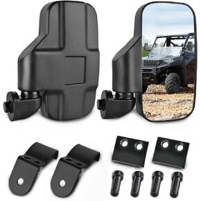 Nilight UTV Side Mirrors Compatible With 2015-2023 Polaris Ranger 1000 Can-Am Defender Maverick Trail Pro-Fit Cage Profiled Tube Adjustable Break-Away Rear View Mirror, 2 Years Warranty