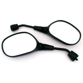 MMG Universal Fit Adjustable Mirror Set, 8mm RH/RH Thread, Flat Black, Motorcycle Scooter (MYKM0106)
