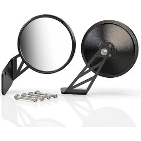 MZS X3 Side Mirrors, Rear View Racing Style Convex Design w/Mounting Bracket Compatible 2017-2024 Maverick X3 Max Xds Xrs Xmr Xrc Turbo RR UTV 715002898 - Round, 1 Pair