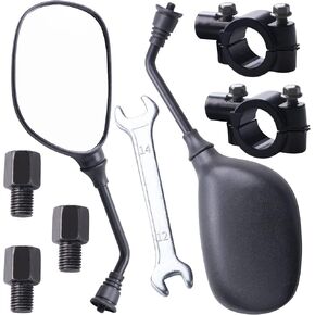 ATV Mirrors, 8MM10MM ATV Rear View Mirror, Motorcycle Mirrors with 7/8" Handlebar Mount Compatible with Scooter Snowmobile Mope electric bike, 360 Degrees Ball-Type Adjustment