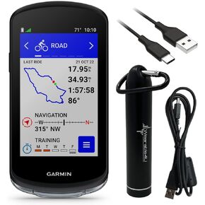 Garmin Edge 1040 GPS Bike Computer, On and Off-Road, Spot-On Accuracy with Wearable4U E-Bank Bundle