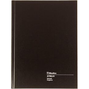 Blueline Record Book, Black, 10.25 x 7.69 inches, 200 Pages (A796.01)
