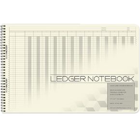 BookFactory Ledger Pad / 6 Column Accounting Ledger Columnar s Pads - 11" x 8.5", 50 Pages, Notepad Landscape Format (PAD-050-7LCPD3(6-Column)