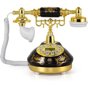 Dyna-Living Vintage Telephone Antique Phone Rotary Old Fashion Phone Vintage Landline Phone Decor, Ringtone Volume Adjustable Rotary Retro Telephone for Home or Office Use