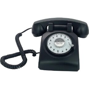 TelPal Red Retro Telephone Wired Classic 1960's Rotary Dial Home Office Phone Hands Free Antique Landline Telephone for Seniors Gift