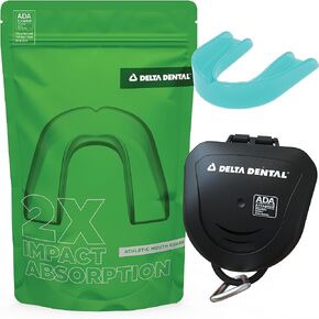 Athletic Sports Mouth Guard - ADA Accepted - 2X The Impact Absorption - Works with Braces 1 Pack No Strap (Youth, Orange No Strap)