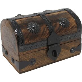Nautical Cove Treasure Chest Keepsake and Jewelry Wood Box - Toy Treasure Box (5 x 3 x 3.25)