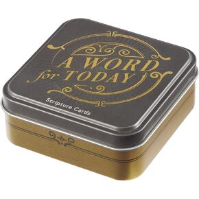 Christian Art Gifts Scripture Verse Prayer Devotional Cards for Men and Dads: A Word For Today – Encouraging Bible Verse Classic Devotion Cards, 50 Double Sided Cards in Sturdy Storage Gift Tin Box