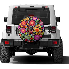 Delerain Black and White Hedgehog Spare Tire Cover with Backup Camera Hole for RV Trailer SUV Truck and Many Vehicle, Wheel Covers Sun Protector Waterproof (12 Inch for Diameter 18"-19")