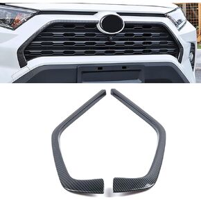 Car Accessories Fit For Toyota RAV4 2019 2020 2021 2022 Front Grill Grille Strip Cover Molding Trim ( Black ) Not for Adventure version ABS 2 PCS (S100303179)