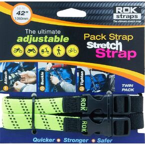 ROK Straps 12"-42" Adjustable Loop Strap 2PK Hi-Vis Green-2-Pk