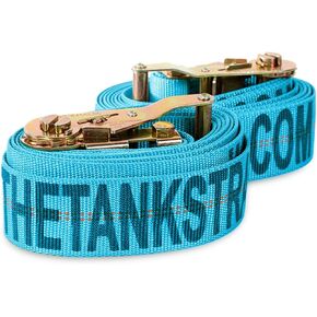 Motorcycle Tie Down Straps (2pk Blue) - 10.000 lb Webbing Break Strength 2'' x 10' Super Heavy Duty Endless Tie Downs with Ratchet Strap