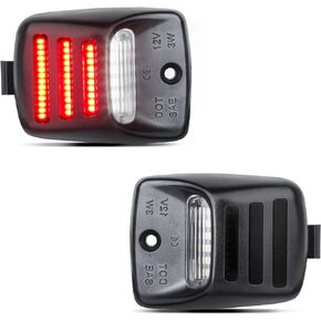 HERCOO White LED License Plate Light Lamp with Red OLED Neon Tube Rear Tag Lights Compatible with 2005-2015 Tacoma & 2000-2013 Tundra Pickup Truck, Pack of 2