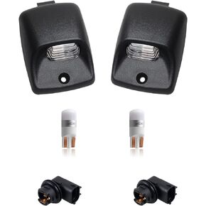 HERCOO LED License Plate Light Lens Tag Lights Rear Lamp Socket White Bulbs Assembly Compatible with Toyota Tundra 2002 to 2013, Tacoma 2005 to 2015 Pickup, 6000k White