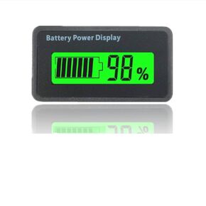Universal Battery Capacity Indicator Tester Voltmeter with LCD Display, 12-48V Battery Power Display with Reverse Connection Protection(Green)