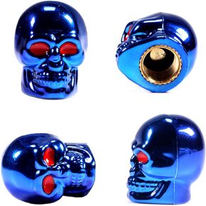 Dsycar Black Skull Style Antirust Copper Core Truck Motorcycle Bike Car Tires Valve Stem Caps , 4Pcs/Box