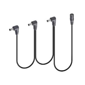 GINTOOYUN 1 to 4 Ways Daisy Chain Cable Guitar Pedal Power Supply Splitter Cable DC 5.5mm x 2.1mm Female to 4 Male Cable for 9V 3A DC Adapter Plug, Guitar Power Adapter（1 to 4）