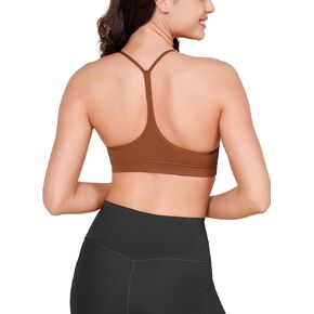 ODODOS Cloud Feeling Y Racerback Sports Bra for Women Wirefree Padded Strappy Yoga Bra
