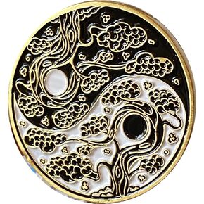 RecoveryChip Sakura Tree Cherry Blossom Ying Yang Black and White Serenity Prayer Medallion
