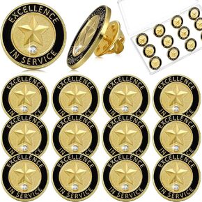 12 Pcs Employee of the Month Lapel Pin 3/4 Inch Employee Enamel Pin Employee of the Month Recognition Lapel Pins to Reward Any Employee The Month Corporate Pin for Employees