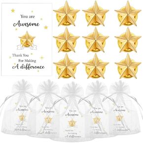 Nosiny 30 Sets Employee Appreciation Gifts Include 30 Star Badge Lapel Pins 30 Students Inspirational Greeting Cards and 30 Organza Bags Thank You Gifts for Staff Coworkers Team Volunteer Recognition