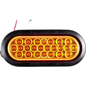 All Star Truck Parts] 6" Oval LED Recessed Amber Strobe Light, 24 LED DOT/SAE Approved & Marked, Waterproof, Super Bright High Powered Strobe for Towing (2pc With Grommet)…