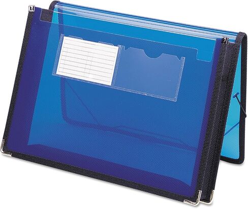 Smead Poly File Wallet with Closure, 2-1/4" Expansion, Flap and Cord Closure, Translucent, Letter Size, Blue (71953) in Saudi Arabia