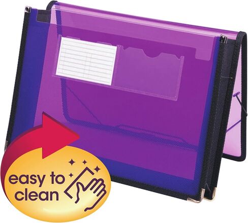 Smead Poly File Wallet with Closure, 2-1/4" Expansion, Flap and Cord Closure, Translucent, Letter Size, Blue (71953) in Saudi Arabia