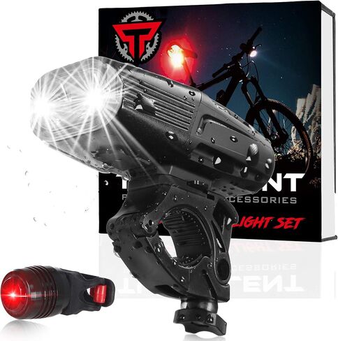 Auto Sensor On/Off Rechargeable Bike Light Set 1000 Lumen Ultra Bright LED Front & Rear Back Flashlight 5 Enhanced Modes Mountain MTB Road IPX6/IPX4 Waterproof in Saudi Arabia