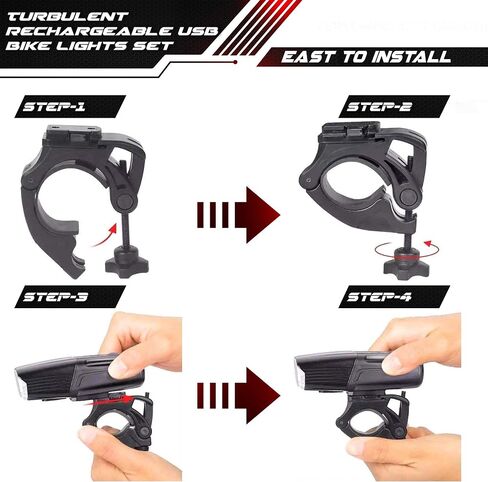 Auto Sensor On/Off Rechargeable Bike Light Set 1000 Lumen Ultra Bright LED Front & Rear Back Flashlight 5 Enhanced Modes Mountain MTB Road IPX6/IPX4 Waterproof in Saudi Arabia