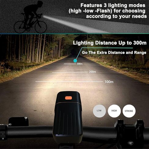 Bike Lights, Bicycle Lights Front and Rear, Rechargeable Battery with Power Bank Function, Headlight Runtime 15+ HR, Cycling Light for Road Mountain Night Riding, Super Bright Free Taillight in Saudi Arabia