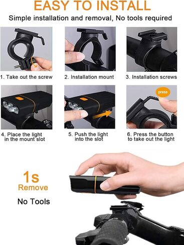 Bike Lights, Bicycle Lights Front and Rear, Rechargeable Battery with Power Bank Function, Headlight Runtime 15+ HR, Cycling Light for Road Mountain Night Riding, Super Bright Free Taillight in Saudi Arabia