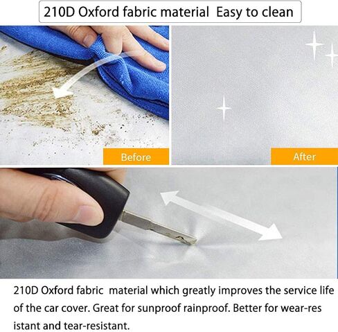 غطاء الزجاج الأمامي نصف غطاء سيارة غطاء مظلة من الشمس مقاوم للماء والغبار والأشعة فوق البنفسجية مقاوم للثلج غطاء عالمي 210D قماش أكسفورد (210D-Fit Sedan/Hatchback) in Kuwait