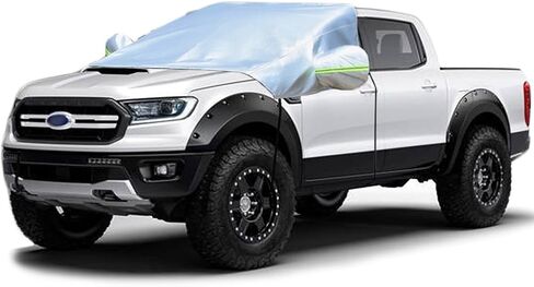 غطاء الزجاج الأمامي نصف غطاء سيارة غطاء مظلة من الشمس مقاوم للماء والغبار والأشعة فوق البنفسجية مقاوم للثلج غطاء عالمي 210D قماش أكسفورد (210D-Fit Sedan/Hatchback) in Kuwait