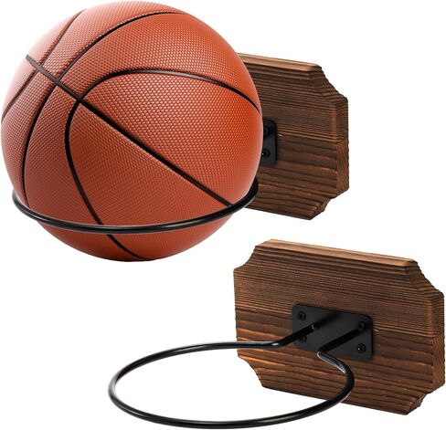 yopay 2 حزمة حامل كرة السلة جدار جبل، حامل الكرة الرياضية عرض التخزين، كرة السلة كرة القدم كرة القدم الكرة الطائرة غرفة ديكو in Kuwait