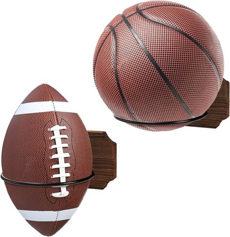 yopay 2 حزمة حامل كرة السلة جدار جبل، حامل الكرة الرياضية عرض التخزين، كرة السلة كرة القدم كرة القدم الكرة الطائرة غرفة ديكو in Kuwait