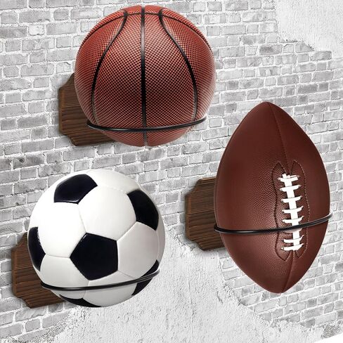 yopay 2 حزمة حامل كرة السلة جدار جبل، حامل الكرة الرياضية عرض التخزين، كرة السلة كرة القدم كرة القدم الكرة الطائرة غرفة ديكو in Kuwait