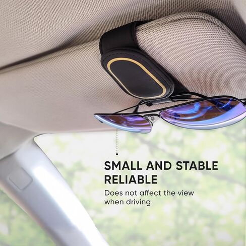 Sunglass Holder for Car Sun Visor, Magnetic Leather Glasses Holder, Sunglasses Clip, Ticket Card Clip, Glasses Case, Car Visor Accessories, Car Storage, Car Organizer, 1pce Pink in Saudi Arabia