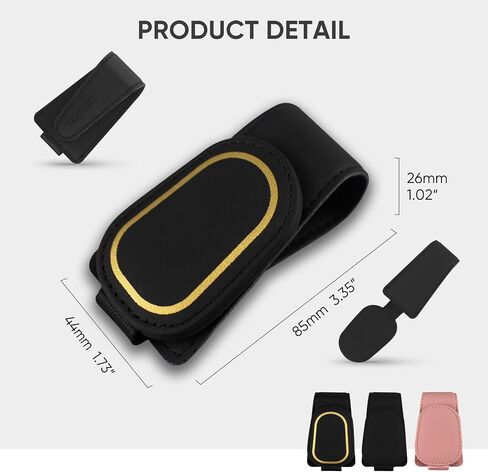 Sunglass Holder for Car Sun Visor, Magnetic Leather Glasses Holder, Sunglasses Clip, Ticket Card Clip, Glasses Case, Car Visor Accessories, Car Storage, Car Organizer, 1pce Pink in Saudi Arabia