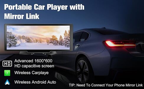 Carplay Android Auto 2.5K، شاشة راديو لاسلكية محمولة عالية الدقة 10.26 بوصة، جهاز استقبال صوت السيارة مع التحكم الصوتي BT AUX FM، كاميرا الرؤية الخلفية مع تسجيل حلقة، مع بطاقة TF 128 جيجا in Kuwait
