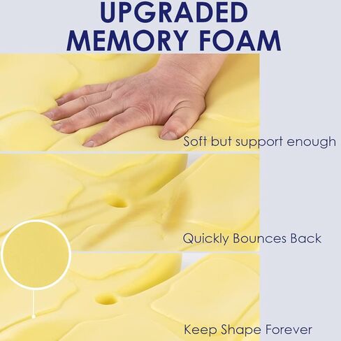 وسادة كرسي المكتب، وسائد مقعد لتخفيف الضغط لعظم الذيل والظهر وتخفيف آلام العصعص، وسادة مريحة من إسفنج الذاكرة للسيارة والكمبيوتر وكراسي المكتب باللون الأزرق الداكن in Kuwait