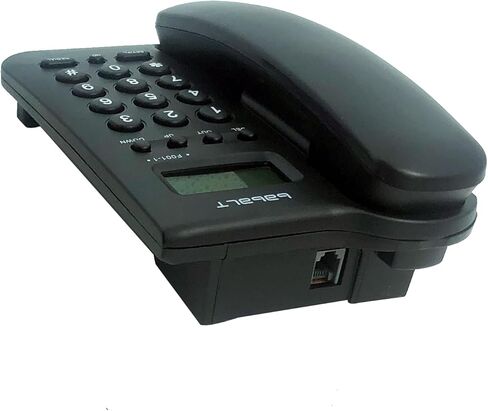 هاتف أرضي أساسي سلكي، TelPal FSK/DTMF هاتف بسيط لهوية المتصل مع شاشة LCD لرقم المكالمات الواردة، مكتب صغير/هاتف تناظري قابل للتركيب على الحائط للمكتب المنزلي (أسود) in Saudi Arabia