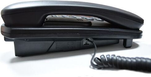 هاتف أرضي أساسي سلكي، TelPal FSK/DTMF هاتف بسيط لهوية المتصل مع شاشة LCD لرقم المكالمات الواردة، مكتب صغير/هاتف تناظري قابل للتركيب على الحائط للمكتب المنزلي (أسود) in Saudi Arabia