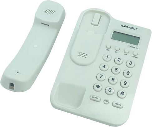 Corded Basic Landline Phone, TelPal FSK/DTMF Simple Caller ID Telephone with LCD Incoming Call Number Display, Small Desk/Wall Mountable Analog Phone for Home Office (Black) in Kuwait