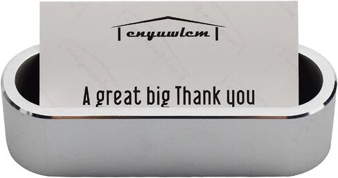 Enyuwlcm حامل بطاقة سطح المكتب المعدني للمكتب، حامل عرض بطاقة العمل من سبائك الألومنيوم الأنيق للرجال، المكتب، أسود، عبوة واحدة in Kuwait